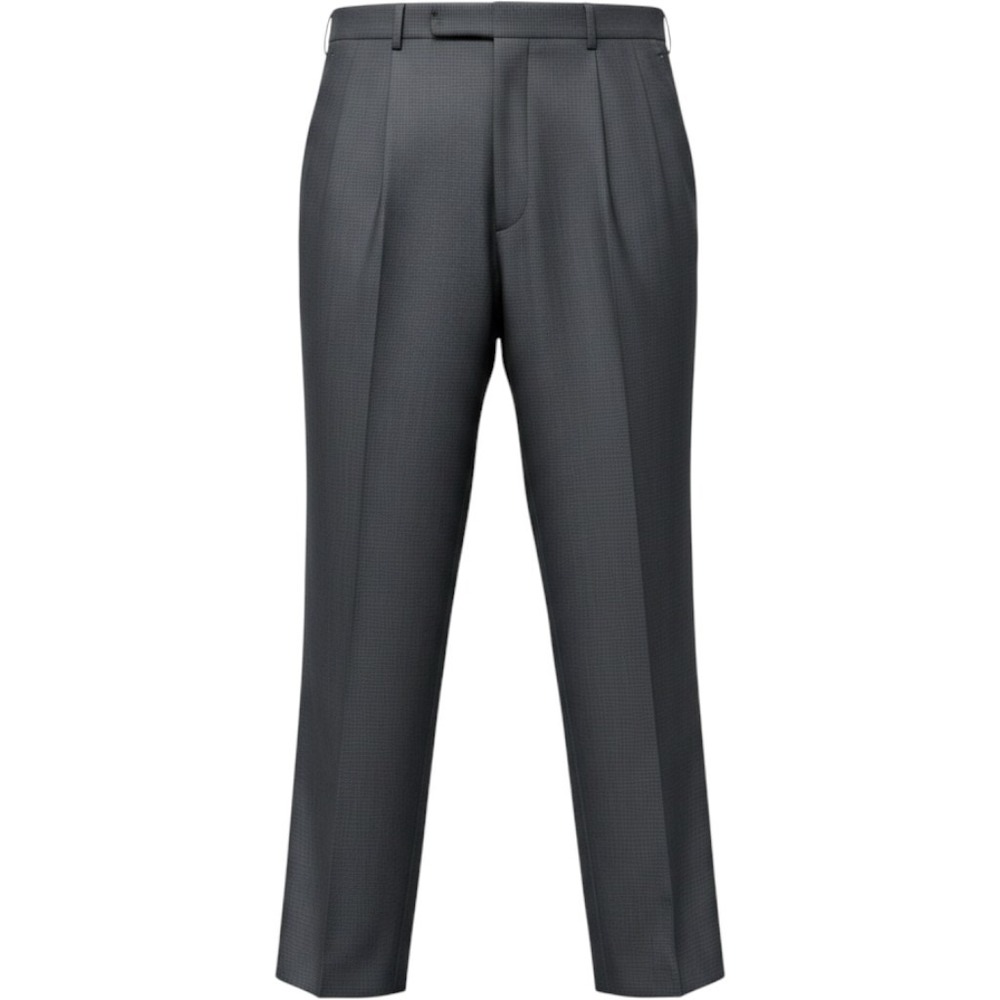 Lands End Mens 38x30 Traditional Fit Grey Herringbone Wool Pleated Dress Pants
